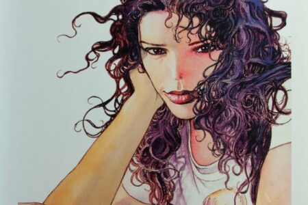 Milo Manara in una visita a Palazzo Bianco
