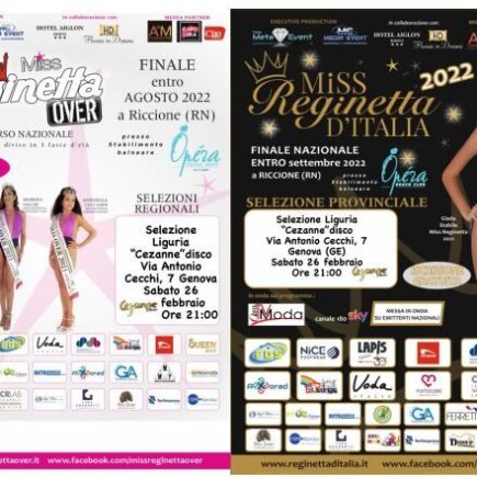 Riparte Miss Reginetta d'Italia edizione 2022