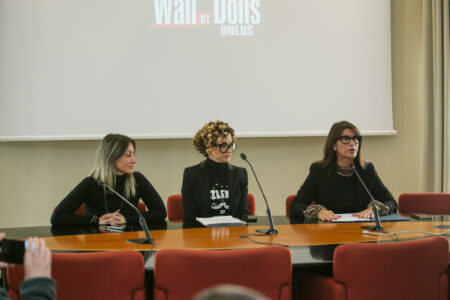 Wall of Dolls conferenza stampa 14 novembre 2023-Francesca Corso, Barbara Bavastro e Simona Ferro