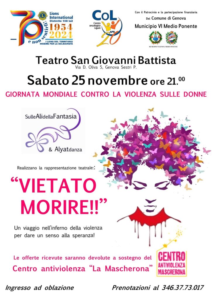 Vietato Morire-Locandina spettacolo 25 novembre 2023