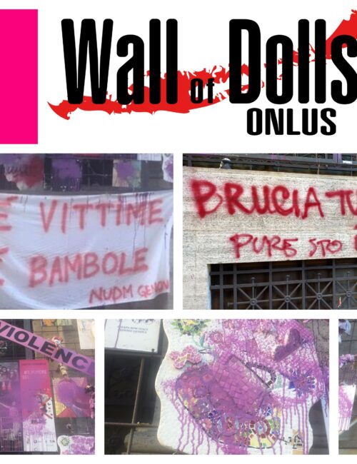 Wall of Dolls Genova deturpato