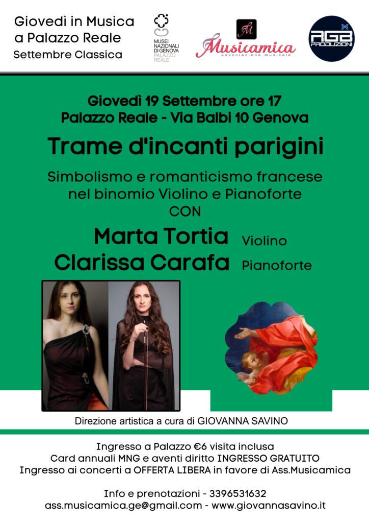 Giovedì 19 settembre-Concerto di Clarissa Carafa e Marta Tortia