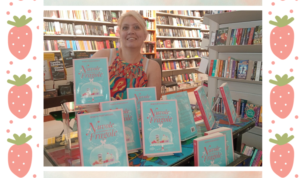 Marta Pozzatello con il suo libro Nuvole al profumo di fragole
