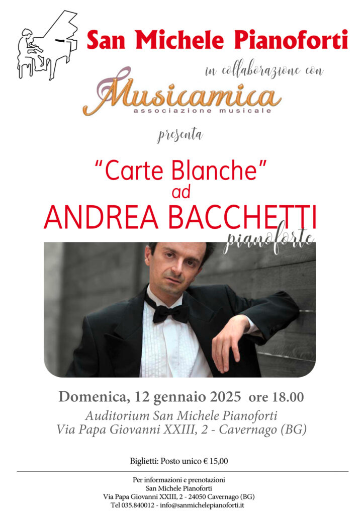 Andrea Bacchetti in concerto a Cavernago-Locandina evento