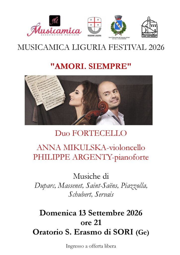 2026 13 settembre-Locandina concerto Duo Fortecello a Sori