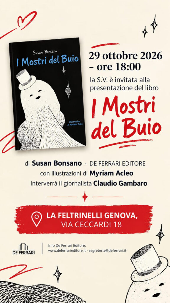 I mostri del buio-Locandina presentazione alla Feltrinelli di Genova