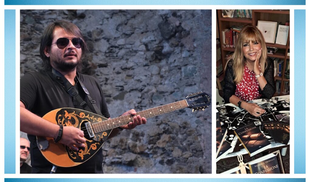Il musicista Andrea Facco e l'autrice Patrizia Tringali